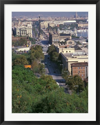 Framed City View, Barcelona, Spain Print