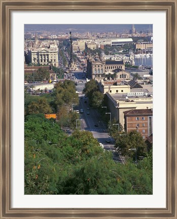 Framed City View, Barcelona, Spain Print