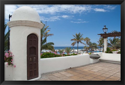 Framed Largo Martianez saltwater pools from Paseo de San Telmo, Tenerife, Canary Islands, Spain Print