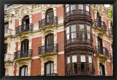 Framed Typical Architecture, Bilbao, Spain Print