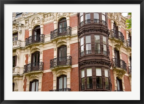 Framed Typical Architecture, Bilbao, Spain Print