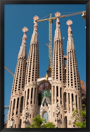 Framed La Sagrada Familia by Antoni Gaudi, Barcelona, Spain Print