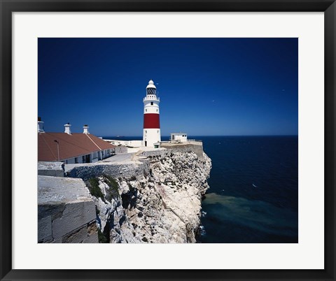 Framed Lighthouse, Europa Point, Gibraltar, Spain Print