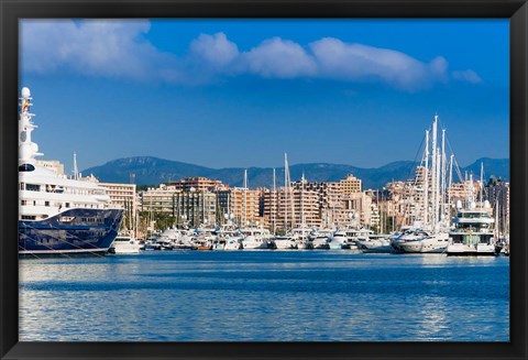 Framed Palma de Mallorca harbor, Majorca, Balearic Islands, Spain Print