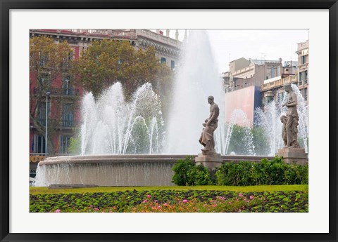 Framed Placa de Catalunya, Barcelona, Spain Print