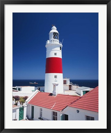 Framed Spain, Gibraltar, Europa Point, Lighthouse Print