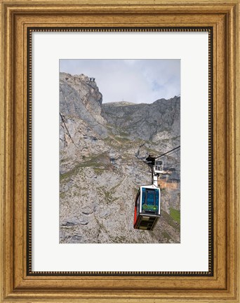 Framed Tram, Picos de Europa at Fuente De, Spain Print