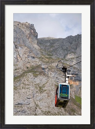 Framed Tram, Picos de Europa at Fuente De, Spain Print