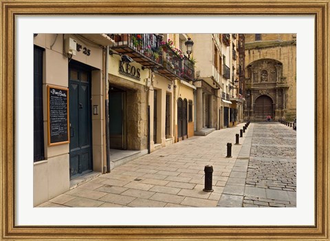 Framed Elaborate door of a cathedral, Logrono, La Rioja, Spain Print