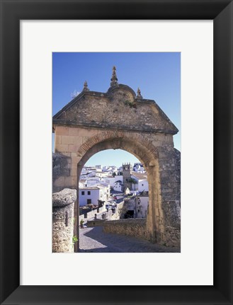 Framed Entry to Jewish Quarter, Puerta de la Exijara, Ronda, Spain Print