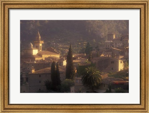 Framed View of Town and Cartuja de Valledemossa, Mallorca, Balearics, Spain Print