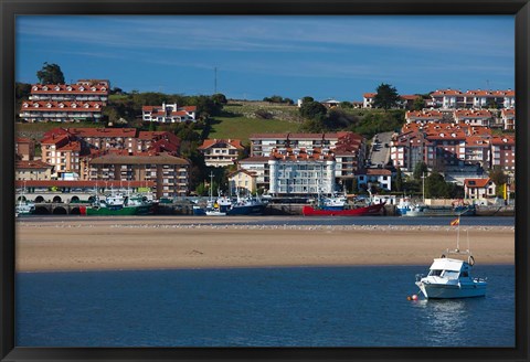 Framed Town View, San Vicente de la Barquera, Spain Print