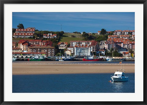 Framed Town View, San Vicente de la Barquera, Spain Print