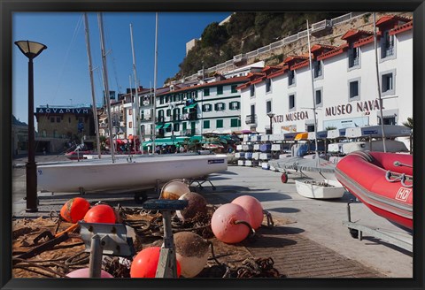 Framed Old Town Marina, San Sebastian, Spain Print