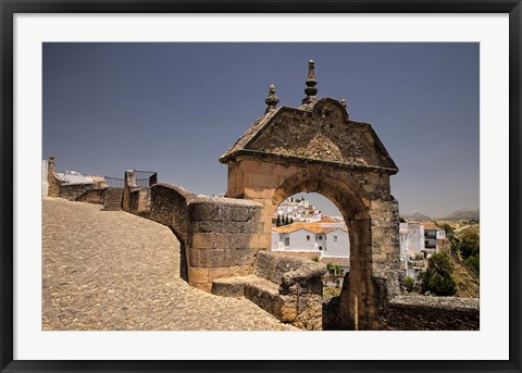 Framed Spain, Andalusia, Malaga Province, Ronda Stone Archway Print