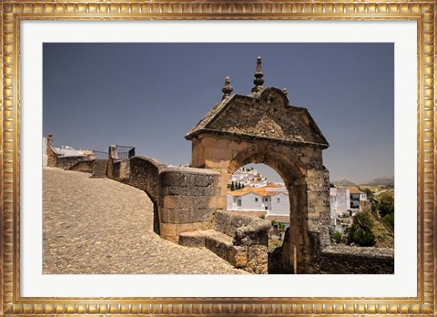 Framed Spain, Andalusia, Malaga Province, Ronda Stone Archway Print