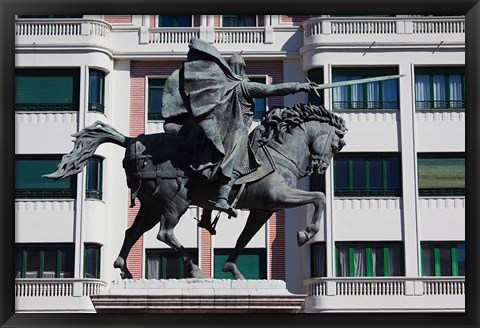 Framed El Cid Statue, Burgos, Spain Print