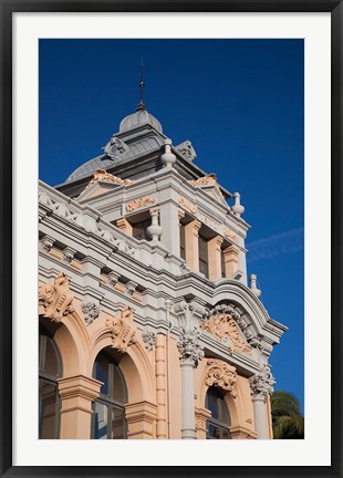 Framed Harborfront Buildings, Llanes, Spain Print