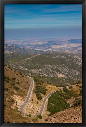 Framed Sierra Margarita Landscape, Grazalema-Zahara de la Sierra, Spain Print