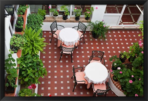 Framed Spain, Andalusia, Arcos De la Fontera Breakfast Room of a Hotel Print