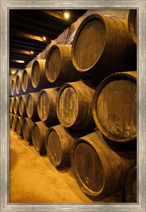 Framed Spain, Bodegas Gonzalez Byass, Winery Casks Print