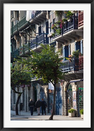 Framed Spain, Hondarribia, La Marina, fishermen&#39;s quarter Print