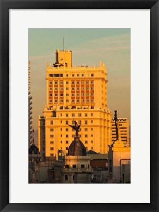 Framed Spain, Madrid, Gran Via and Edificio Espana Print