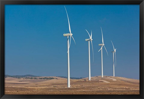 Framed Spain, Vejer de la Frontera area, Modern Windmills Print