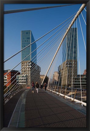 Framed Zubizuri Bridge, Bilbao, Spain Print