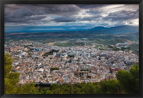 Framed City View From Cerro de Santa Catalina, Jaen, Spain Print