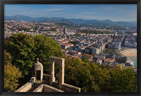 Framed City View, San Sebastian, Spain Print