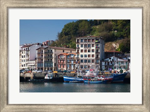 Framed Commercial Fishing Port, Village of Pasai San Pedro, Spain Print