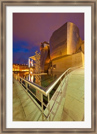 Framed Guggenheim Museum lit at night, Bilbao, Spain Print