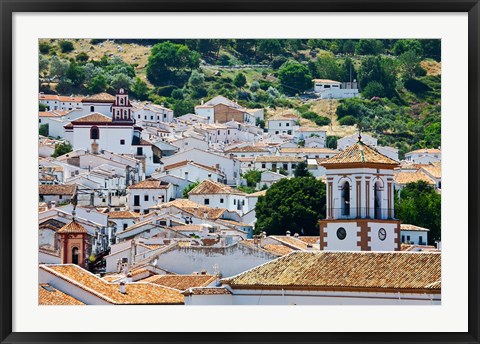 Framed Spain, Andalucia, Cadiz Province, Grazalema View of the town Print