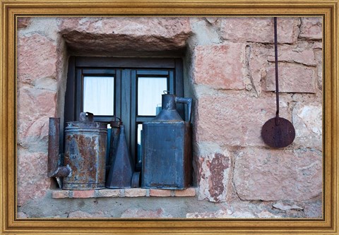 Framed Spain, Andalusia, Banos de la Encina Items and Antiques on display Print