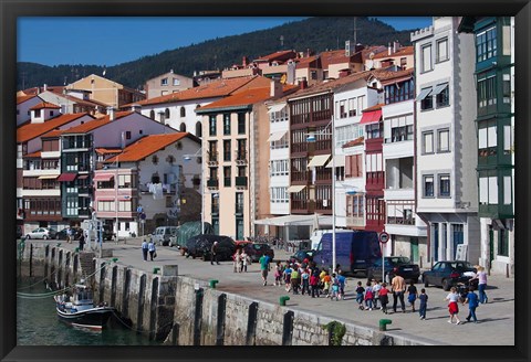 Framed Spain, Basque Country, Vizcaya, Lekeitio Harbor Print