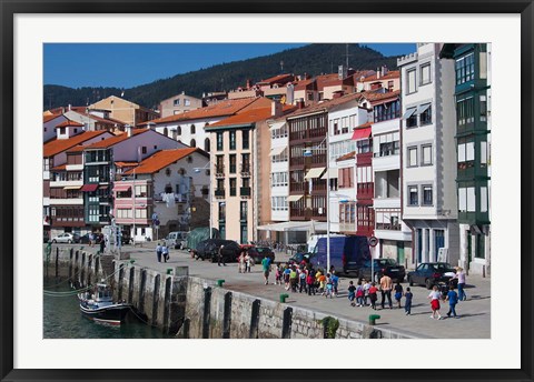 Framed Spain, Basque Country, Vizcaya, Lekeitio Harbor Print