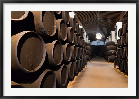 Framed Spain, Bodegas Gonzalez Byass, Winery Casks Print