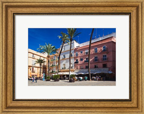Framed Spain, Cadiz, buildings on Plaza de la Catedral Print