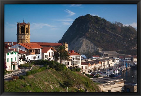 Framed Spain, Getaria, Iglesia de San Salvador Church Print