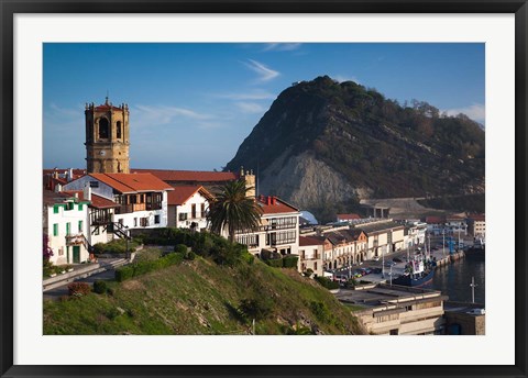 Framed Spain, Getaria, Iglesia de San Salvador Church Print