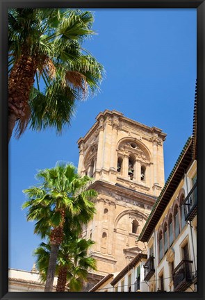 Framed Spain, Granada This is the bell tower of the Granada Cathedral Print