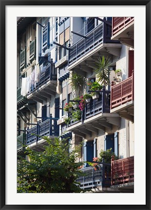 Framed Spain, Hondarribia, La Marina, Fishermen&#39;s Quarter Print