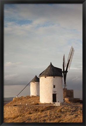 Framed Spain, La Mancha, Consuegra, La Mancha Windmills Print