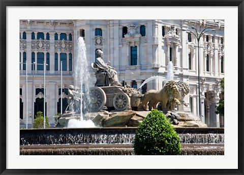 Framed Spain, Madrid Plaza de Cibeles with Fuente de Cibele Print