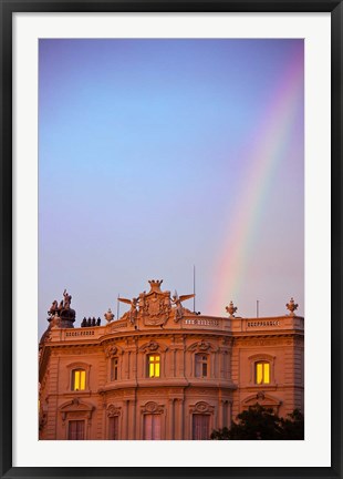 Framed Spain, Madrid, Plaza de Cibeles, Rainbow Print