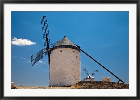 Framed Spain, Toledo Province, Consuegra La Mancha windmills Print