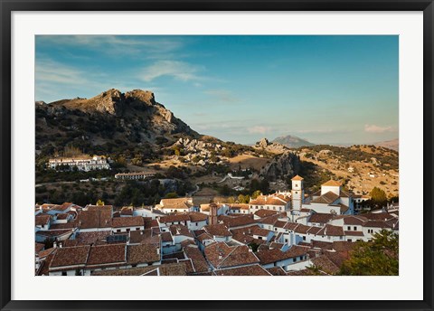 Framed Town View, Grazalema, Spain Print