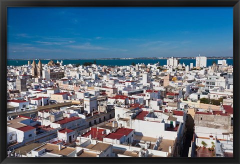 Framed View From Torre Tavira, Cadiz, Spain Print