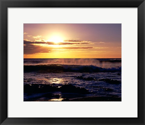 Framed Coastline at Sunset, Lanzarote, Canary Isles, Spain Print